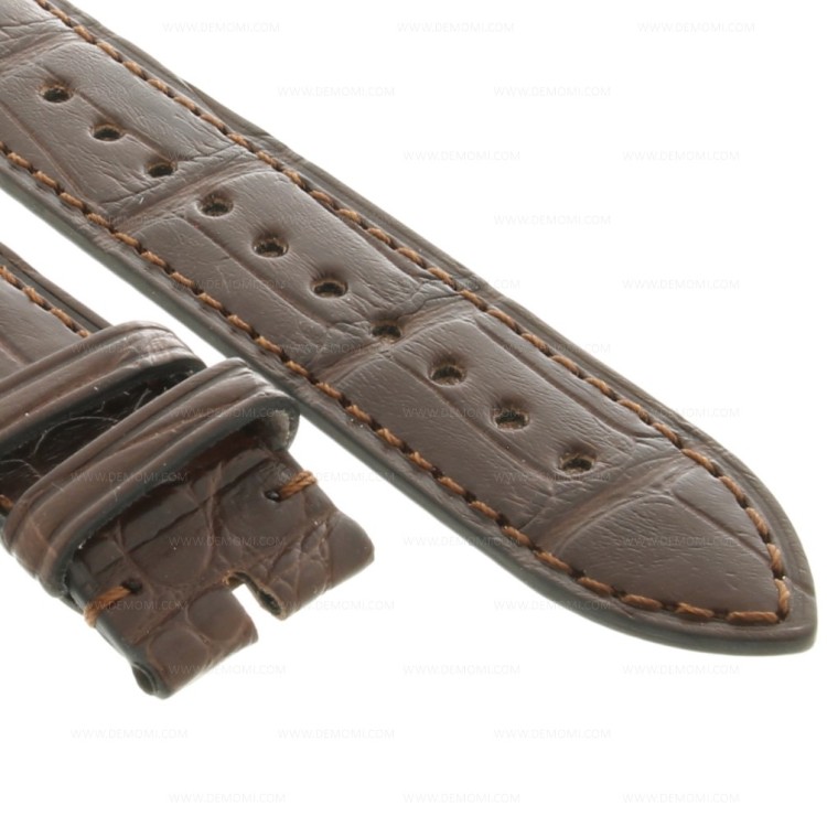Cinturino Sartoriale Stampa Alligatore Blu Opaco 20/18 mm B4N Punta paitta