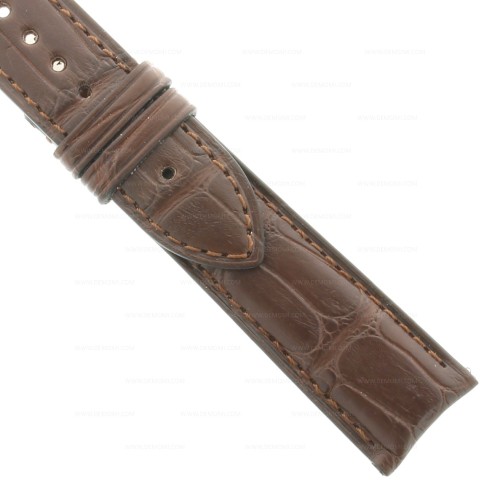 Cinturino Sartoriale Stampa Alligatore Blu Opaco 20/18 mm B4N Punta paitta