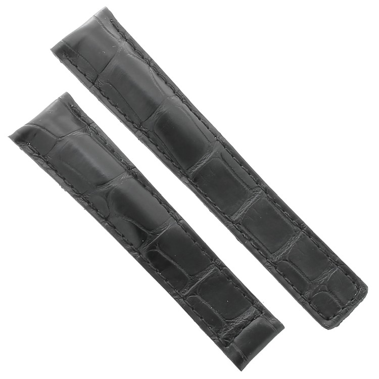Tag Heuer Cinturino Carrera Alligatore Nero Non Originale 19/18 mm