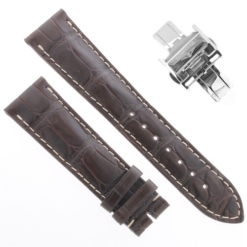 Longines Cinturino Alligatore L682109818 FDA Marrone Opaco 21-18 mm