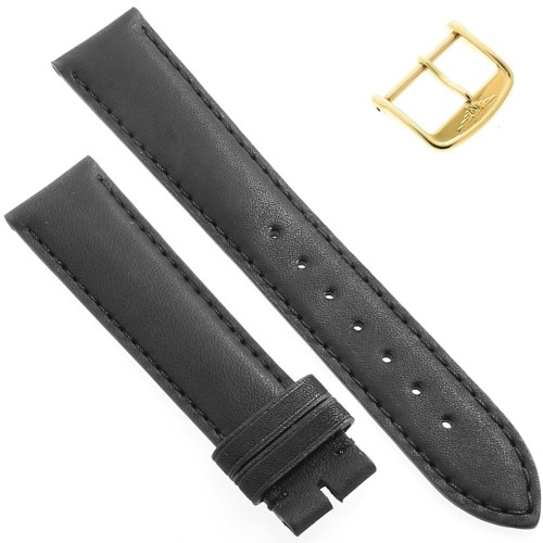 Longines Cinturino L682100480 FG Pelle Liscia Opaca Nero 18/16 mm Heritage