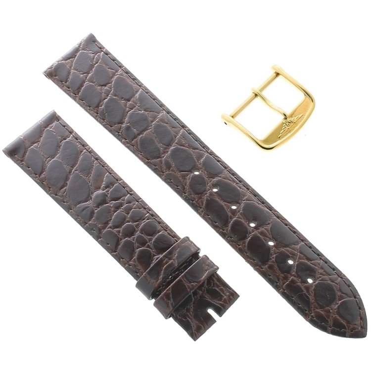Longines Cinturino L682100664 FG Stampa Alligatore Marrone Moka 18-16 mm