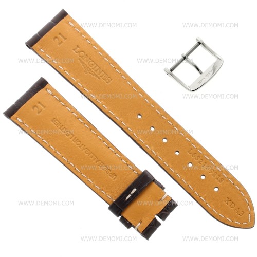 Longines Cinturino Alligatore L682109818 FA Marrone Opaco 21-18 mm