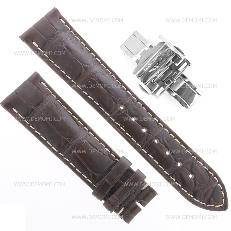 Longines Cinturino Alligatore L682109818 FDA Marrone Opaco 21-18 mm