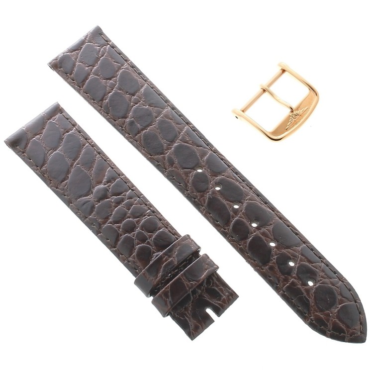 Longines Cinturino L682100664 FR Stampa Alligatore Marrone Moka 18-16 mm