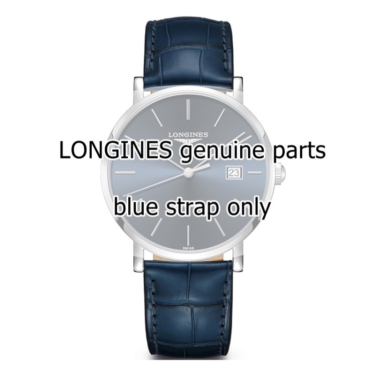 Longines Cinturino Alligatore L682154080 Blu Opaco 20/18 mm .