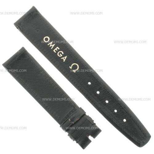 OMEGA cinturino Vintage pelle Nero 18/16 