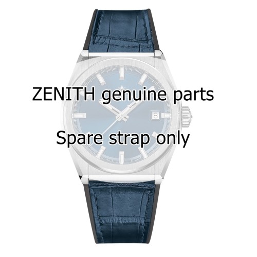 Zenith Cinturino 27.00.2218.584 Alligatore Blu opaco interno caucciù 22/18 mm