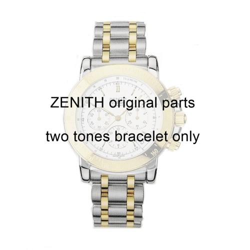 Zenith Bracciale Rainbow per Cronografo in acciaio misura 20 mm finitura acciaio e PVD oro giallo