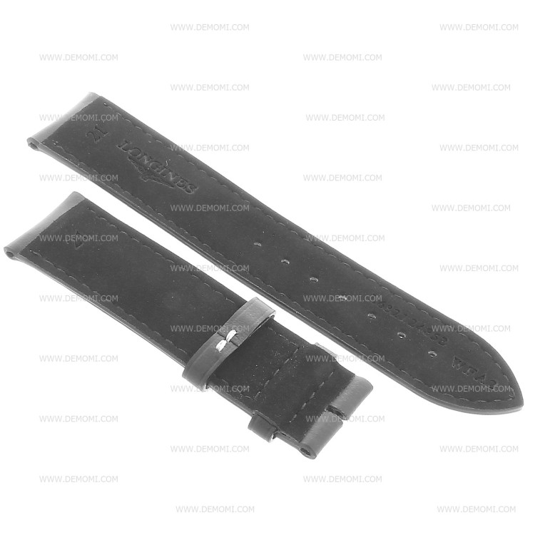 Longines Cinturino L682124852 Pelle Liscia Opaca Nero 21/20 mm Conquest e altri
