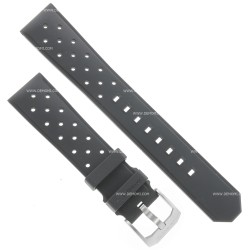 Tag Heuer Cinturino Caucciù FT8023 BT0725 Nero Forato con Fibbia ardiglione. 20/18 mm 2