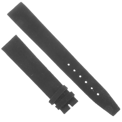 Zenith Cinturino Pelle Scamosciata Nero 16/14 mm. Vintage Nato Star. Piatto.