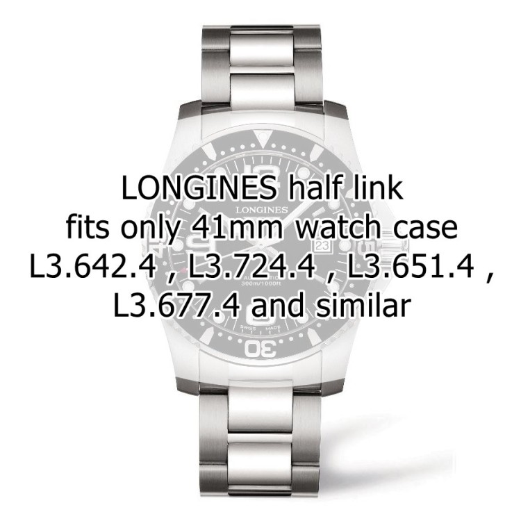 Longines L688126356 MEZZA Maglia per Bracciale in Acciaio Conquest
