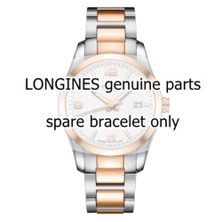 Longines bracciale in acciaio e oro rosa per Conquest Classic L2.785.5 ansa 20 mm