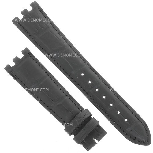 Longines Cinturino Alligatore Nero Opaco 20/16 mm Per Dolce Vita Rotondo pretagliato.