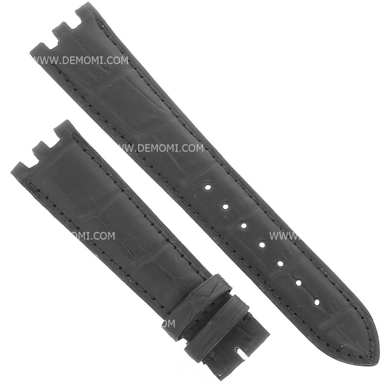 Longines Cinturino Alligatore Nero Opaco 20/16 mm Per Dolce Vita Rotondo pretagliato.