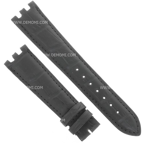 Longines Cinturino Alligatore Nero Opaco 20/16 mm Per Dolce Vita Rotondo pretagliato.