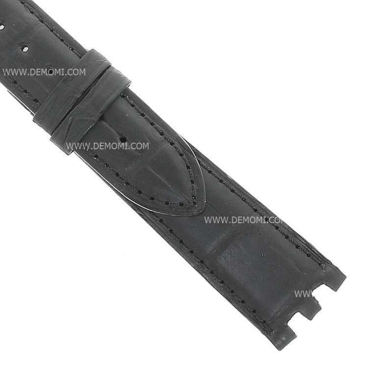 Longines Cinturino Alligatore Nero Opaco 20/16 mm Per Dolce Vita Rotondo pretagliato.