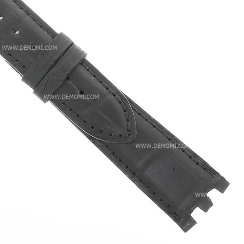 Longines Cinturino Alligatore Nero Opaco 20/16 mm Per Dolce Vita Rotondo pretagliato.