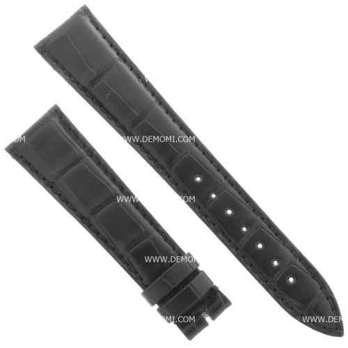 Cinturino IWC Portofino Aftermarket Compatibile Alligatore Nero Opaco 20/16 mm