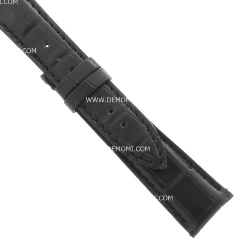 Cinturino IWC Portofino Aftermarket Compatibile Alligatore Nero Opaco 20/16 mm