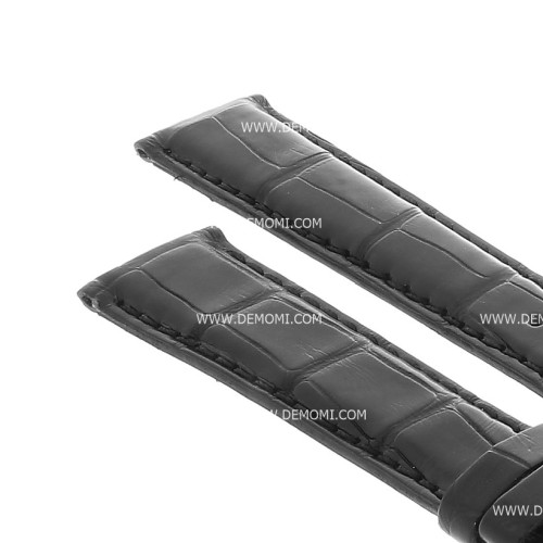 Cinturino IWC Portofino Aftermarket Compatibile Alligatore Nero Opaco 20/16 mm