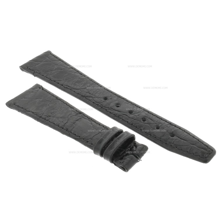 Zenith Cinturino Coccodrillo Nero 20/14 mm cucito piatto spessore 2,5/3 mm lunghezza 75/112 mm