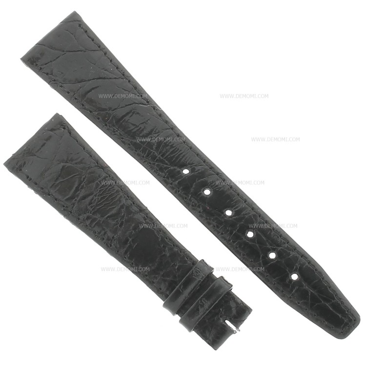 Zenith Cinturino Coccodrillo Nero 20/14 mm cucito piatto spessore 2,5/3 mm lunghezza 75/112 mm
