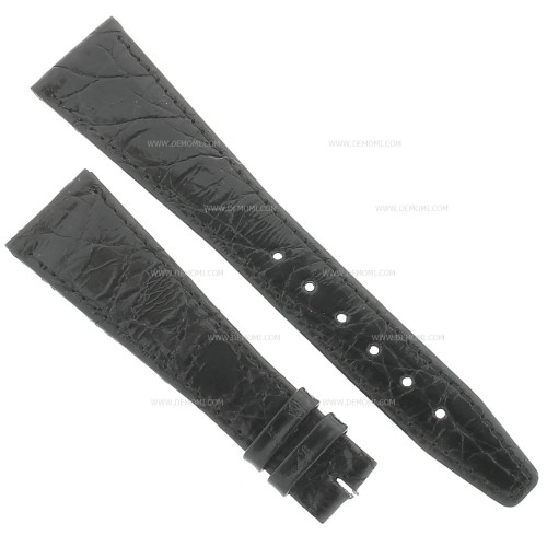 Zenith Cinturino Coccodrillo Nero 20/14 mm cucito piatto spessore 2,5/3 mm lunghezza 75/112 mm