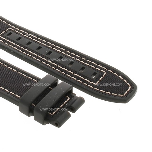 Mido Cinturino Multifort Caucciù e Stoffa  nero 22/20 mm con Fibbia ardiglione 20 mm acciaio PVD Nero