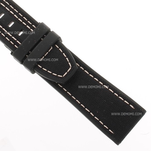 Mido Cinturino Multifort Caucciù e Stoffa  nero 22/20 mm con Fibbia ardiglione 20 mm acciaio PVD Nero