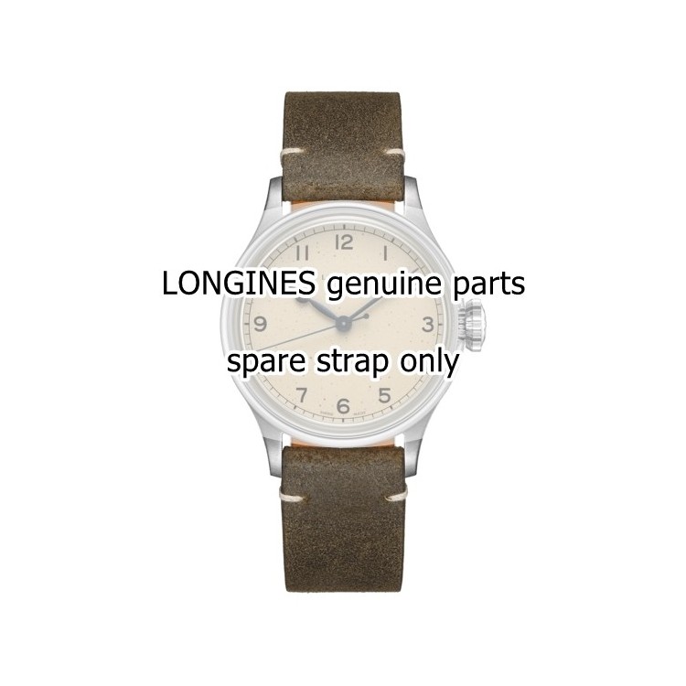 Longines Cinturino Pelle Verde Oily Opaco cuciture chiare 19/18 mm  L2.819.4. "PHILIPPINES" X/55