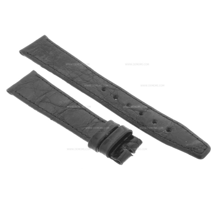 Zenith Cinturino Coccodrillo Nero 18/14 mm cucito piatto spessore 2,5/3 mm lunghezza 75/114 mm      