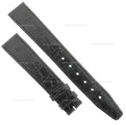 Zenith Cinturino Coccodrillo Nero 16/14 mm cucito piatto spessore 2,5/3 mm lunghezza 75/114 mm