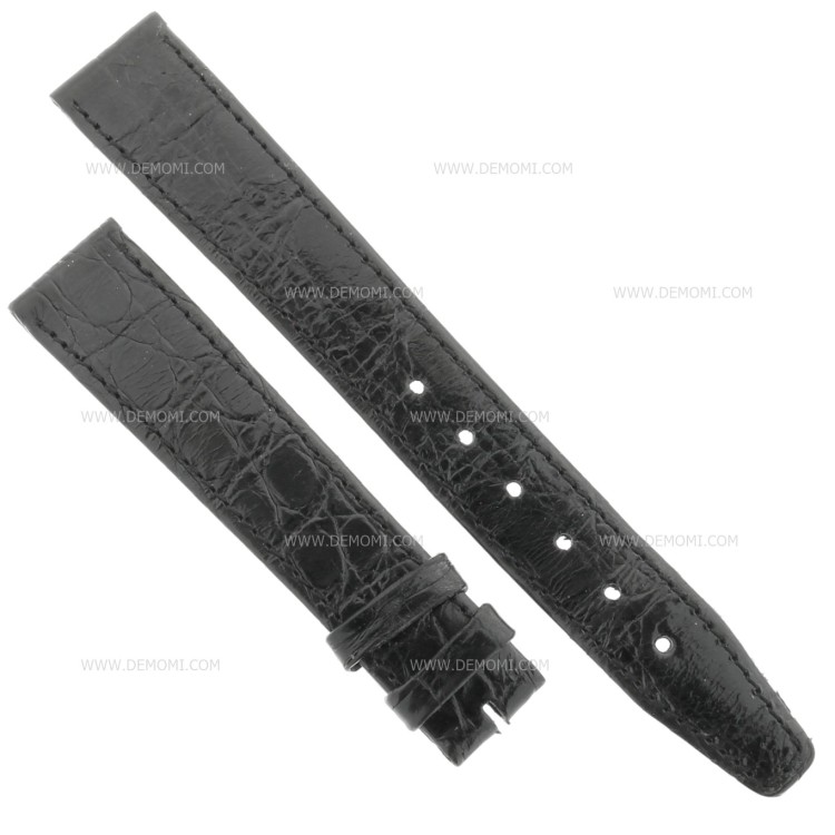 Zenith Cinturino Coccodrillo Nero 16/14 mm cucito piatto spessore 2,5/3 mm lunghezza 75/114 mm