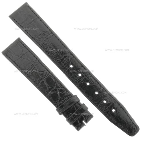 Zenith Cinturino Coccodrillo Nero 16/14 mm cucito piatto spessore 2,5/3 mm lunghezza 75/114 mm