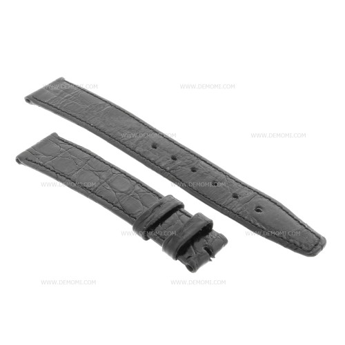 Zenith Cinturino Coccodrillo Nero 16/14 mm cucito piatto spessore 2,5/3 mm lunghezza 75/114 mm