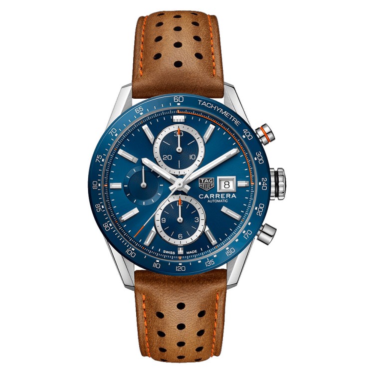 TAG HEUER CARRERA Conograph 41 mm CBM2112.FC6455 quadrante Blu
