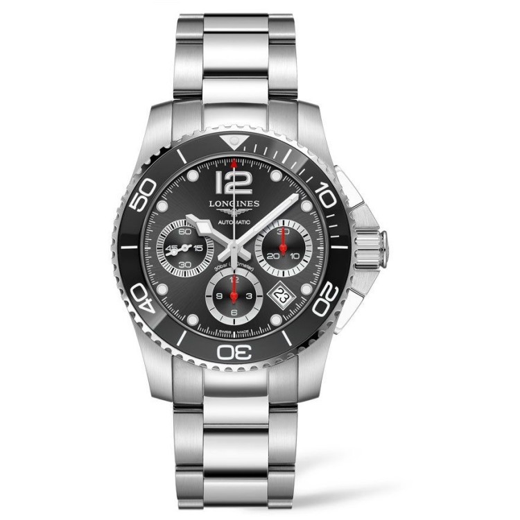LONGINES HydroConquest Ceramic L3.783.4.56.6 Cronografo Automatico 41 mm nero.