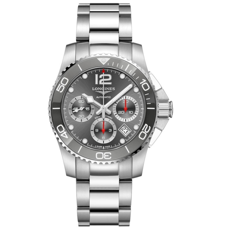 LONGINES HydroConquest Ceramic L3.783.4.76.6 Cronografo Automatico 41 mm grigio.