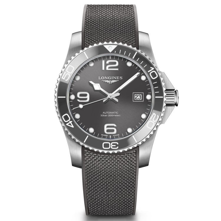 LONGINES HydroConquest Ceramic L3.781.4.76.9 Automatico 41 mm Grigio.