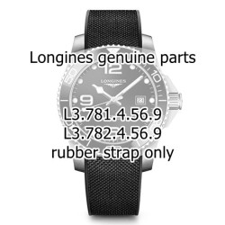 Longines Cinturino Caucciù nero 21/19 mm Hydroconquest Ceramic L3.781.4 , L3.783.4 , L3.782.4 2