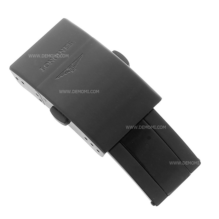 Longines Chiusura Déployante acciaio PVD nero 18 mm perConquest VHP - fits only rubber strap