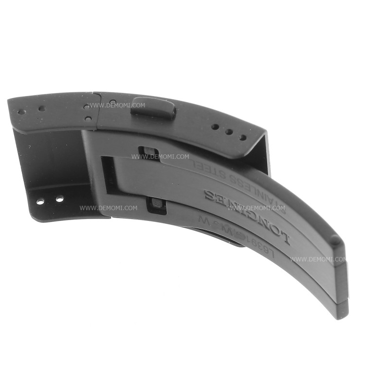 Longines Chiusura Déployante acciaio PVD nero 18 mm perConquest VHP - fits only rubber strap