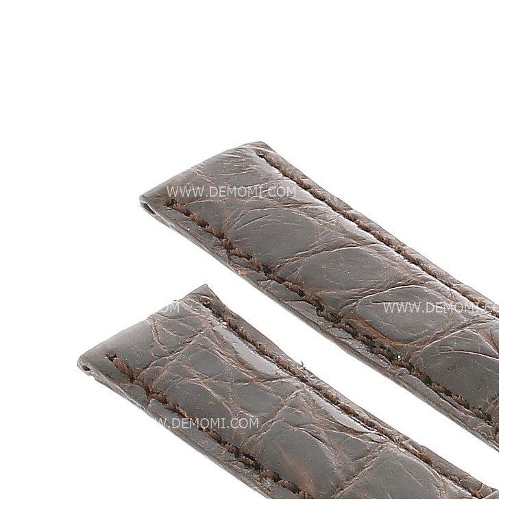 Cinturino Coccodrillo Marrone Moka Lucido 18/16 mm B35B forma classica