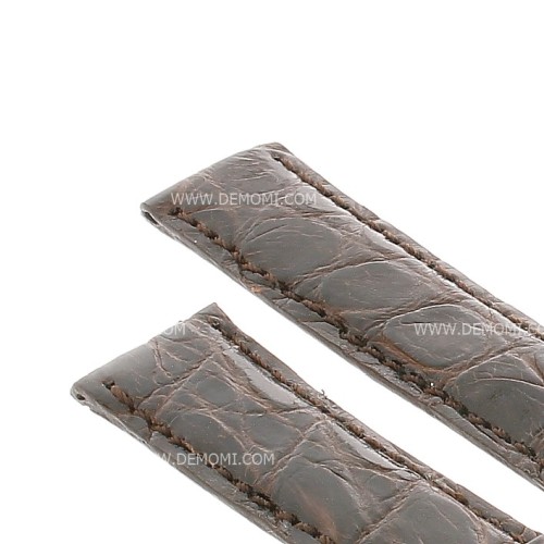 Cinturino Coccodrillo Marrone Moka Lucido 18/16 mm B35B forma classica