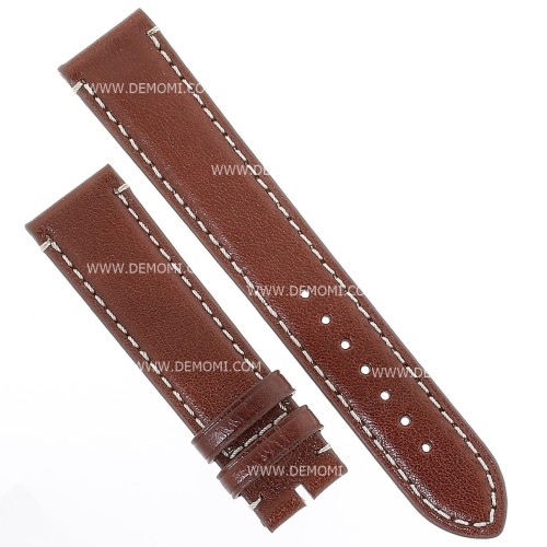 Cinturino Pelle Vitello Marrone Medio 20/18 mm B35B classico cucitura chiara
