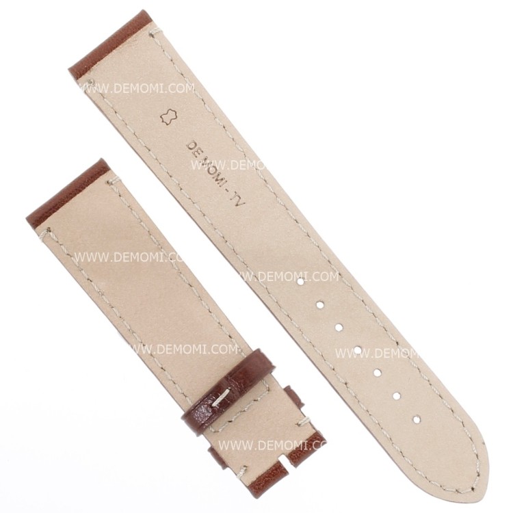 Cinturino Pelle Vitello Marrone Medio 20/18 mm B35B classico cucitura chiara