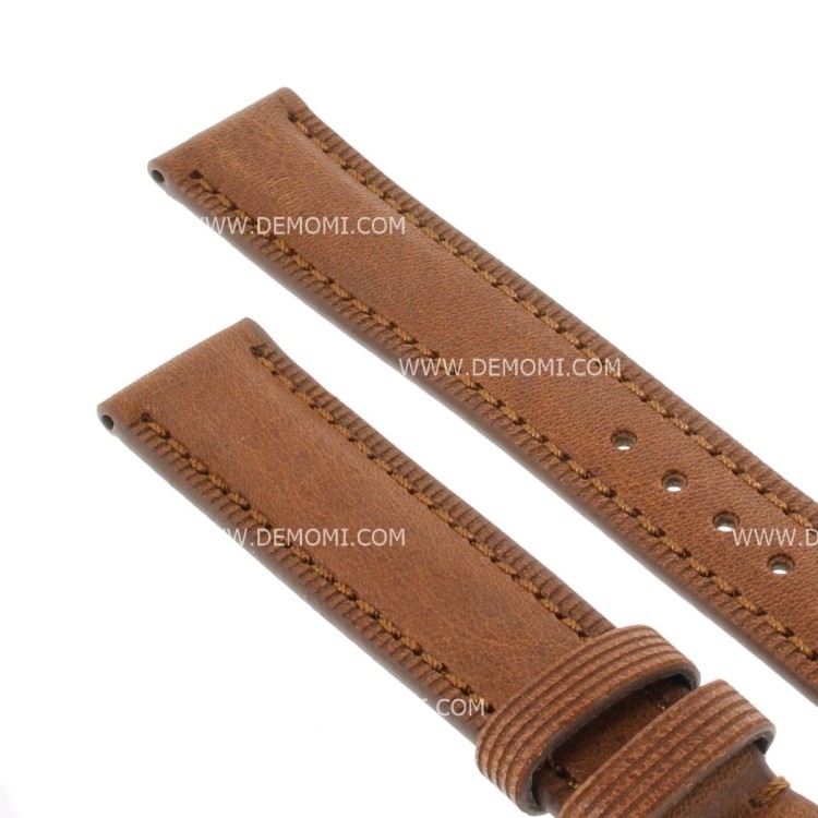 Cinturino Pelle Vitello Bordo Merlato Marrone opaco 20/18 mm B40B classico