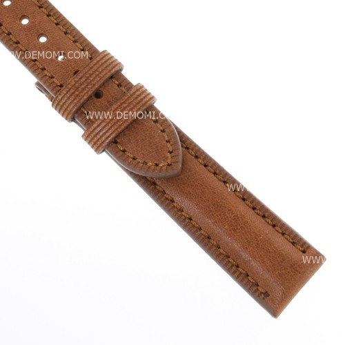 Cinturino Pelle Vitello Bordo Merlato Marrone opaco 20/18 mm B40B classico